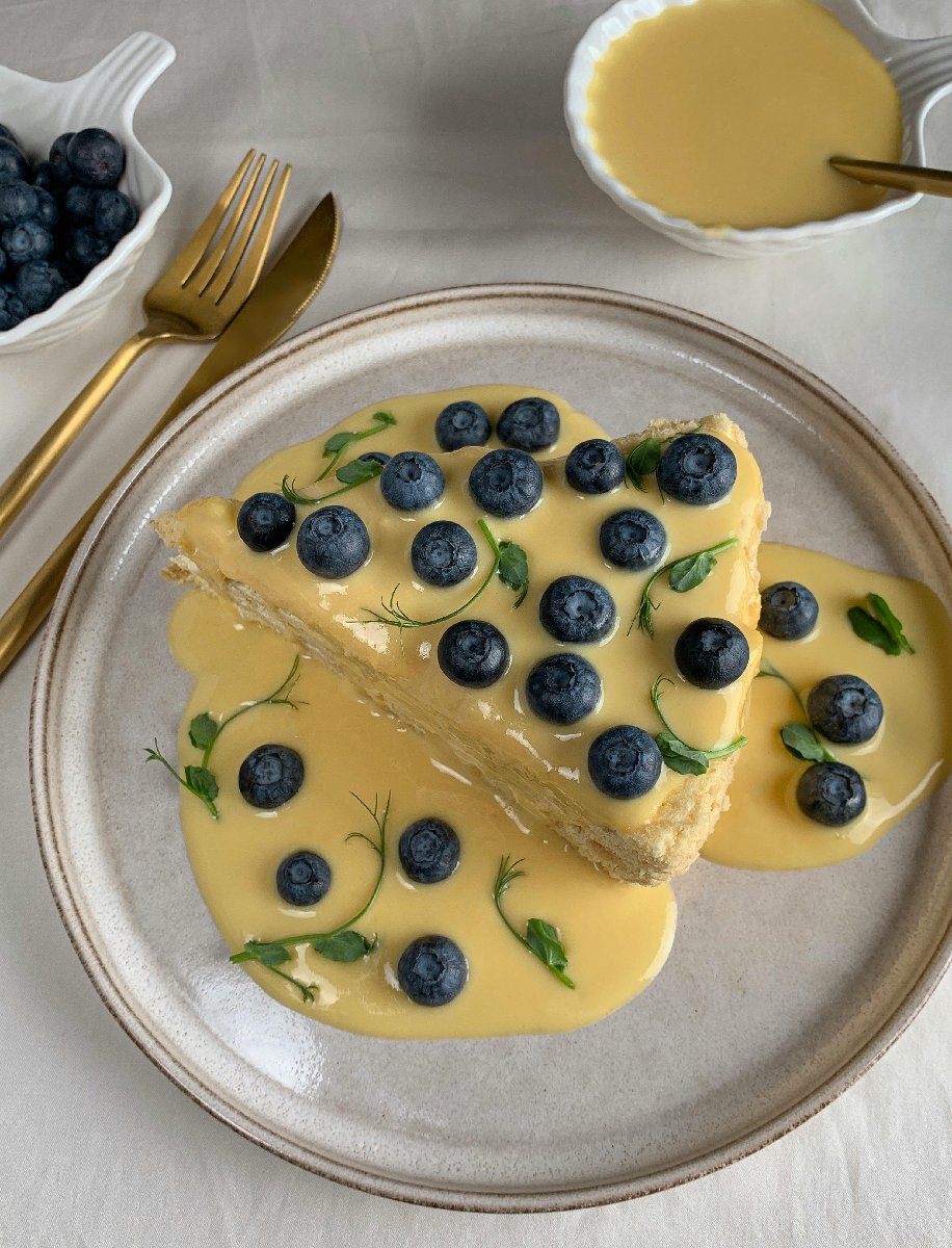 Lemon Blueberry Icebox Cake (With Lemon Curd)
