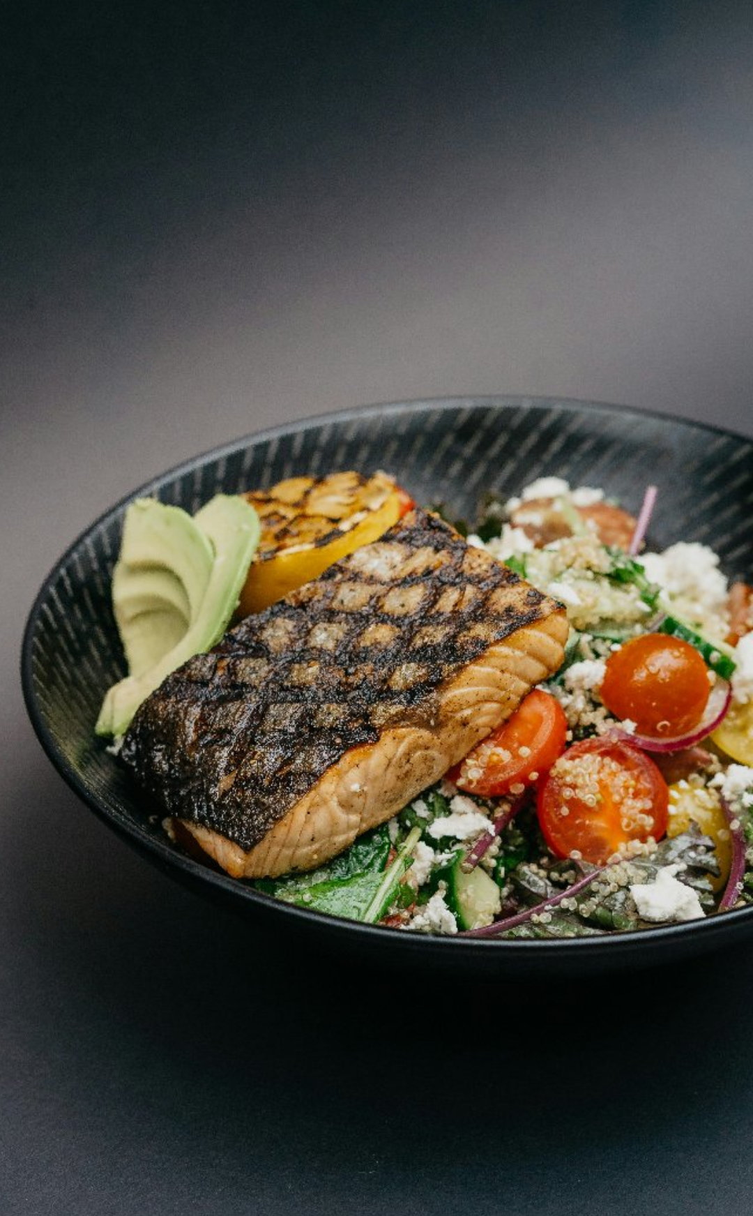 Grilled Salmon Avocado Salad (Lemon Dill)